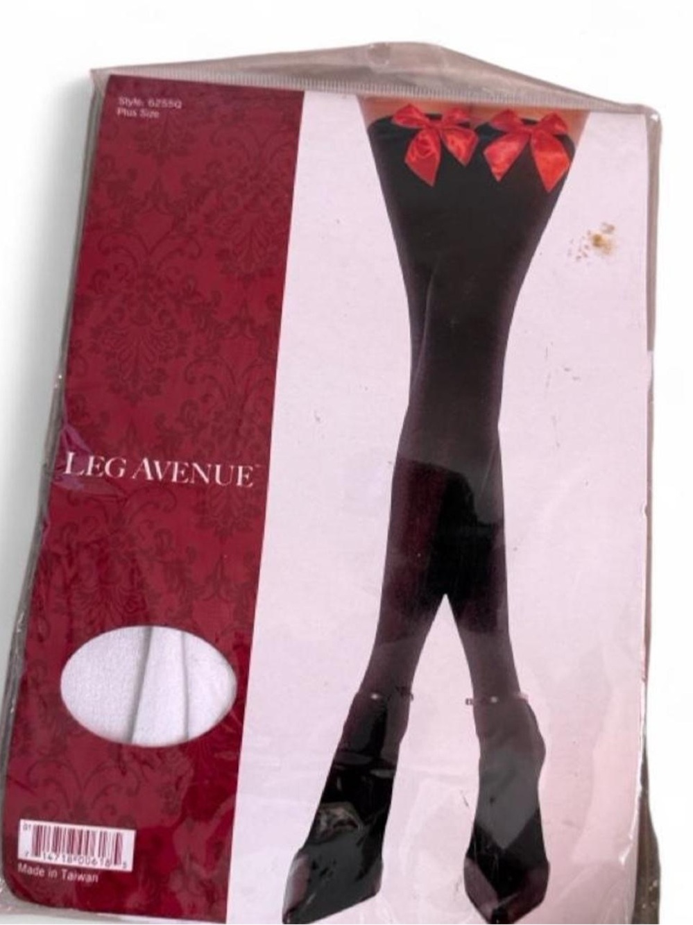 White plus size thigh high stockings